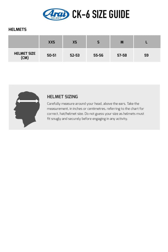 arai ck6 helmet sizes XRace.dk - Arai CK-6